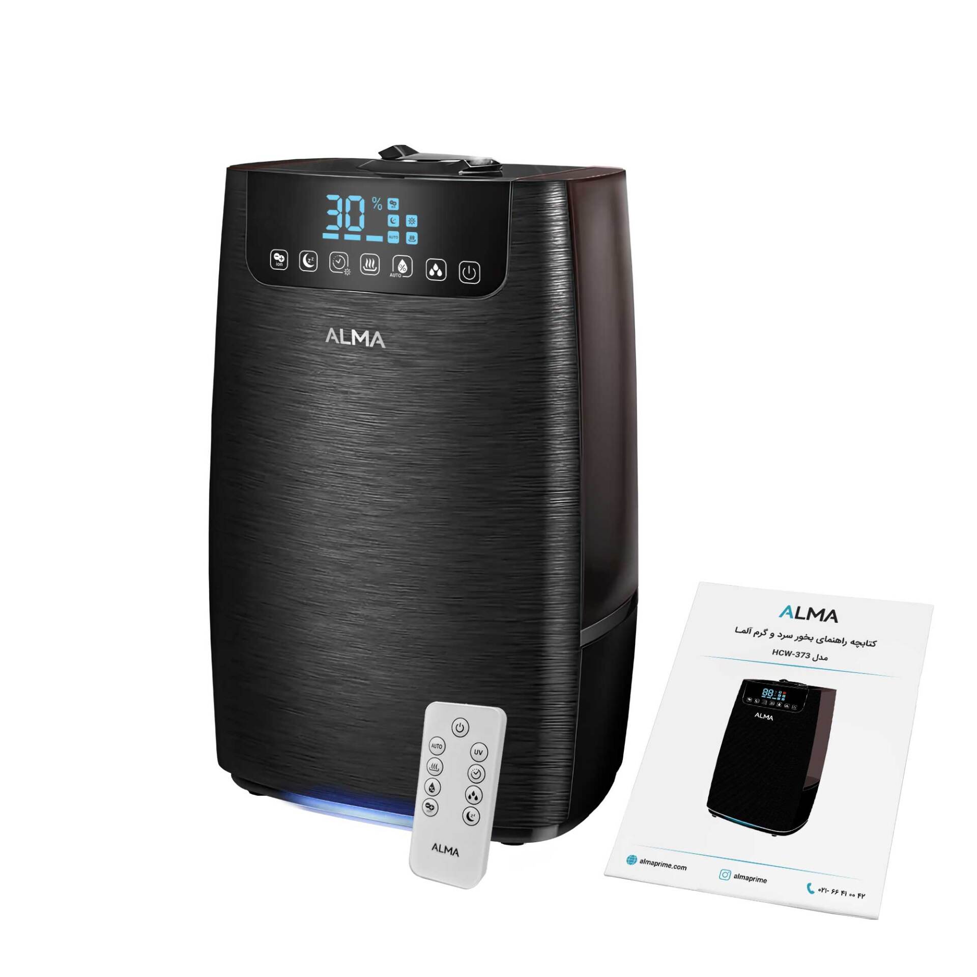  دستگاه بخور و رطوبت‌ساز سرد و گرم آلما مدل AP-373 ریموت دار کنترل 